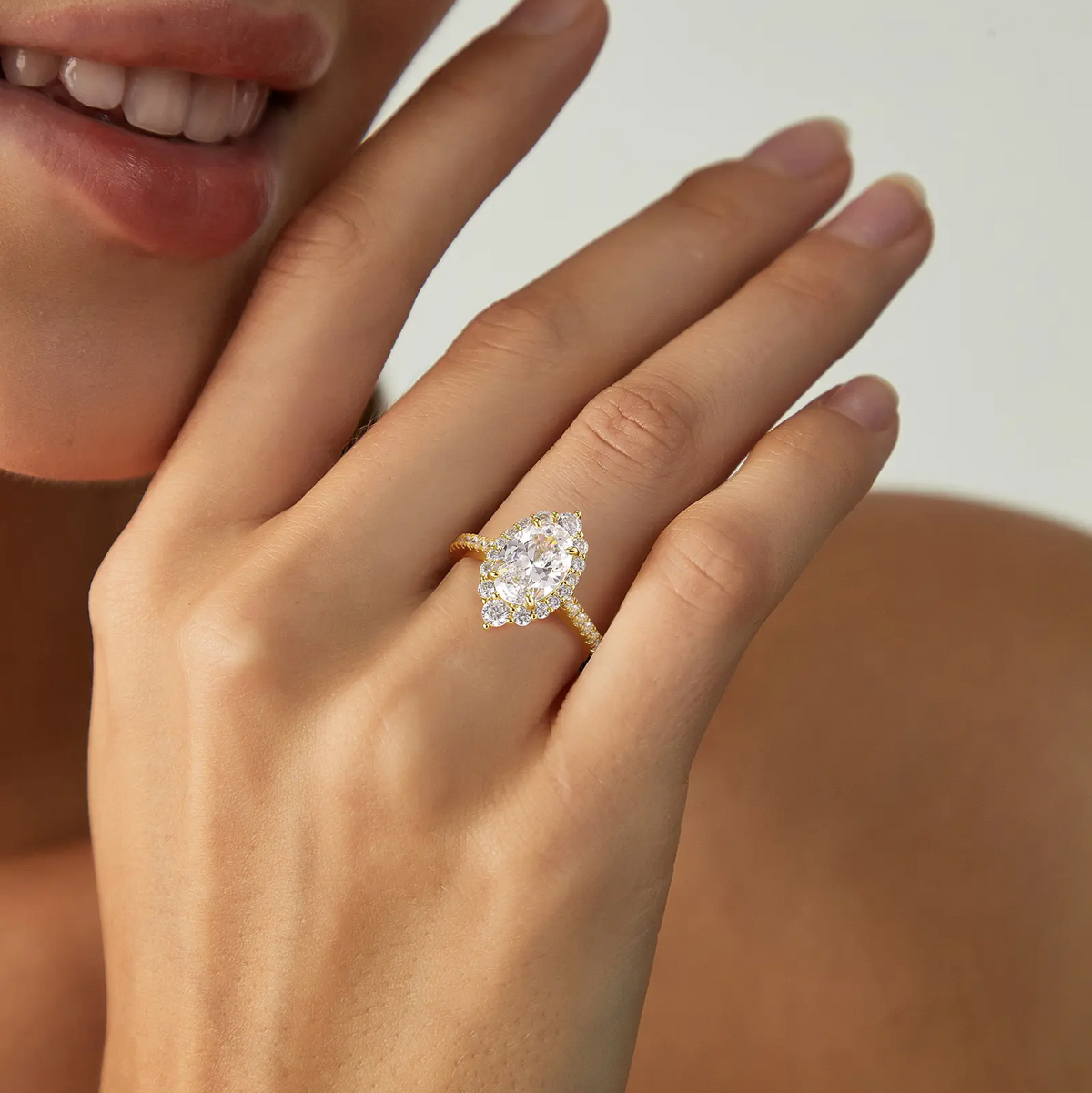 Marquise Cut Halo Ring