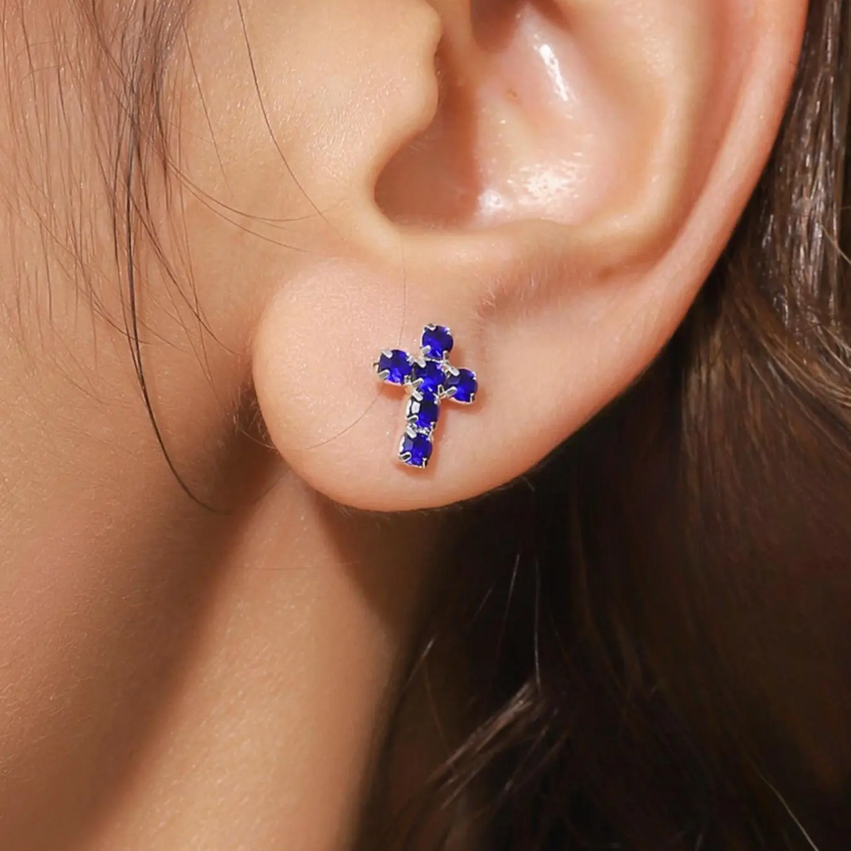 Rhinestone Cross Earrings