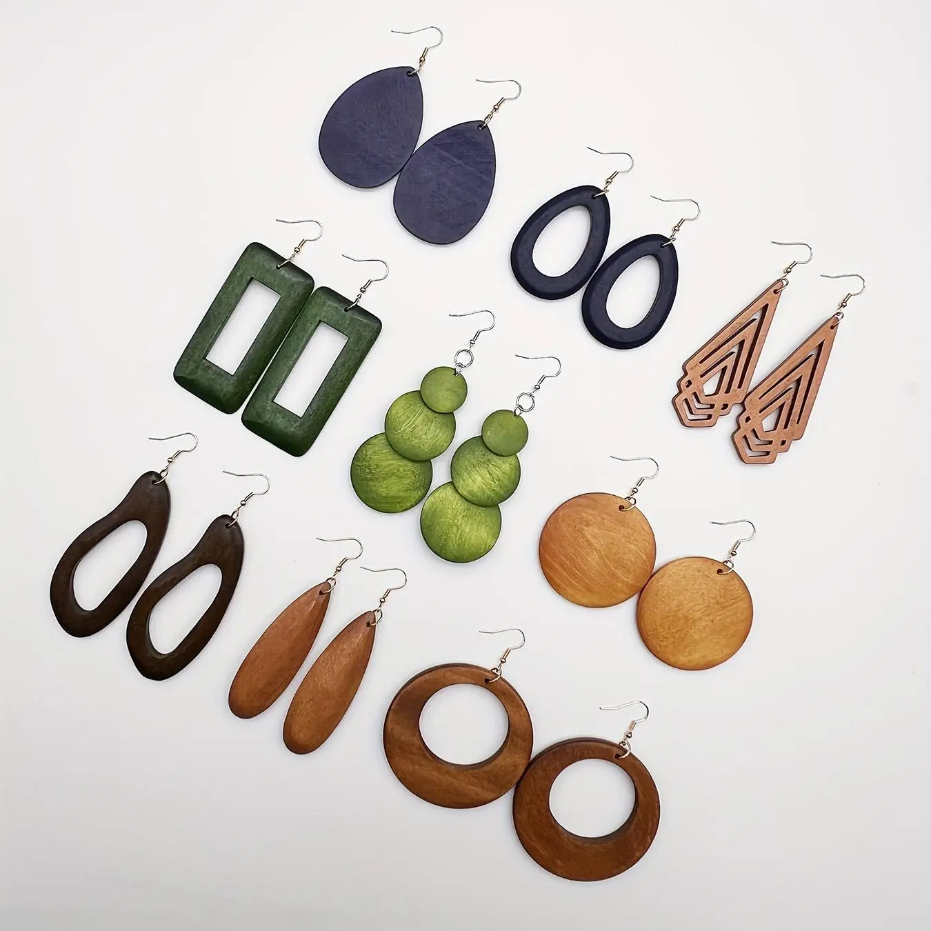 Geometric Wood Earrings