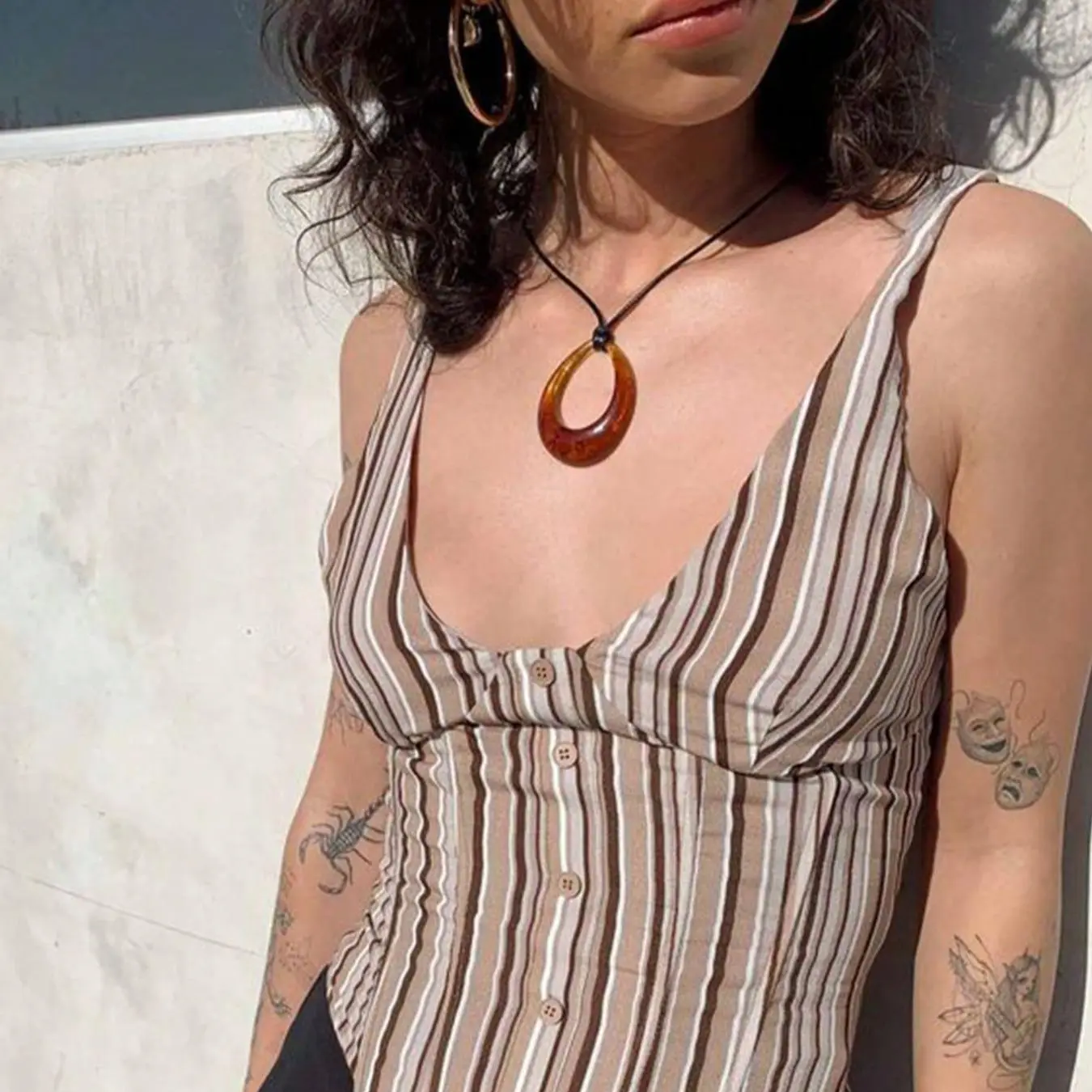 Geometric Open Teardrop Necklace