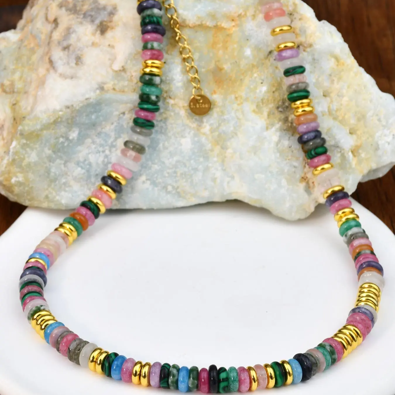 Natural Stone Beaded Necklace