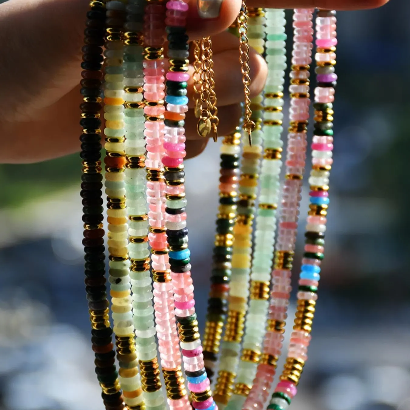 Natural Stone Beaded Necklace