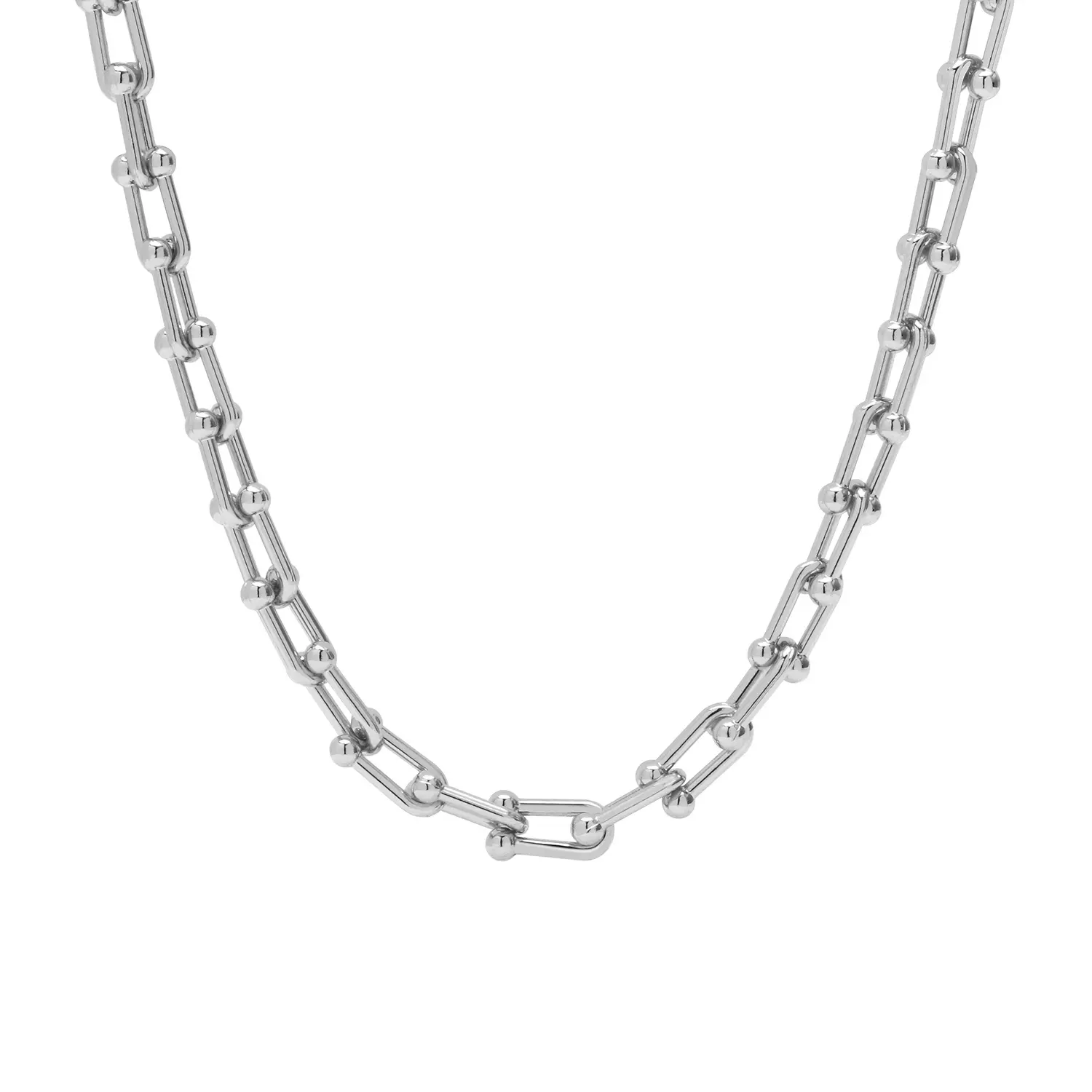 U Shaped Linked Paperclip Necklace