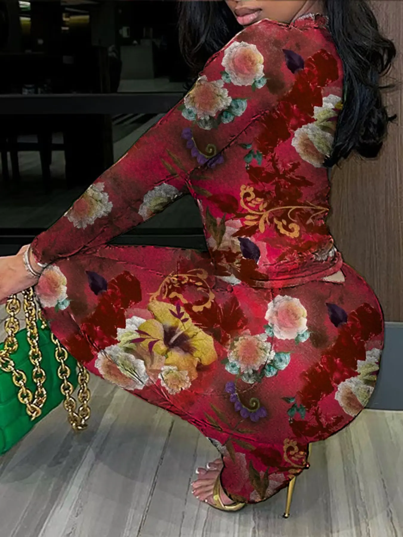 Floral Print Overall Jumpsuit