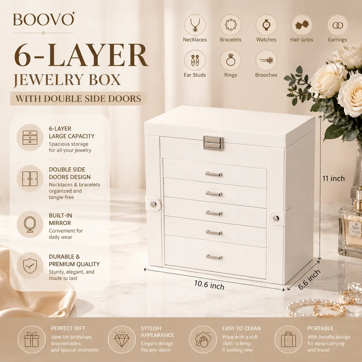 6 Tier Jewelry Box Organizer