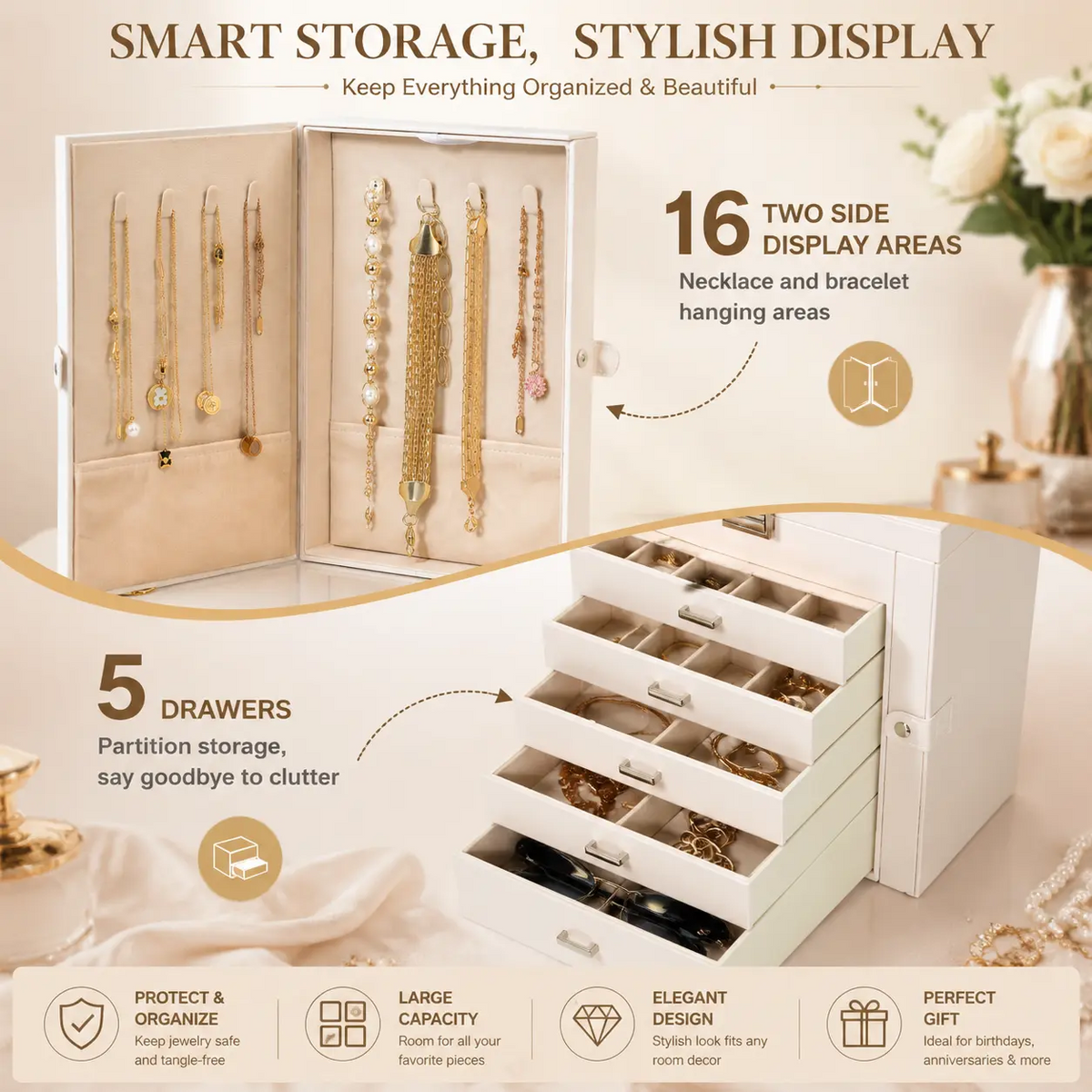 6 Tier Jewelry Box Organizer