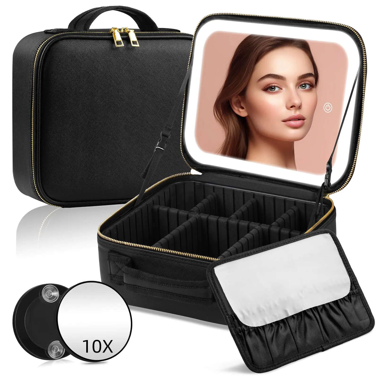 Lighted Makeup Bag Organizer