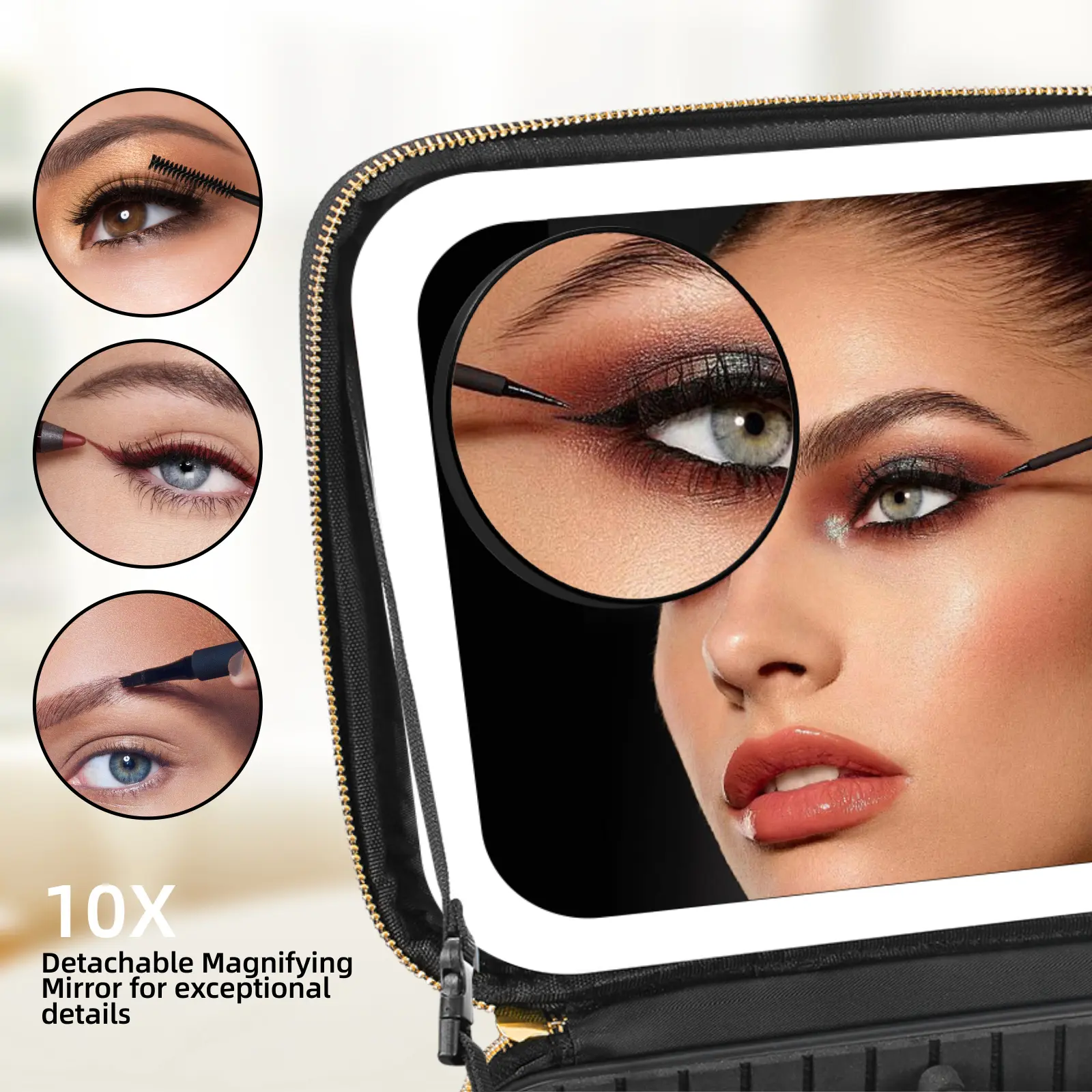 Lighted Makeup Bag Organizer