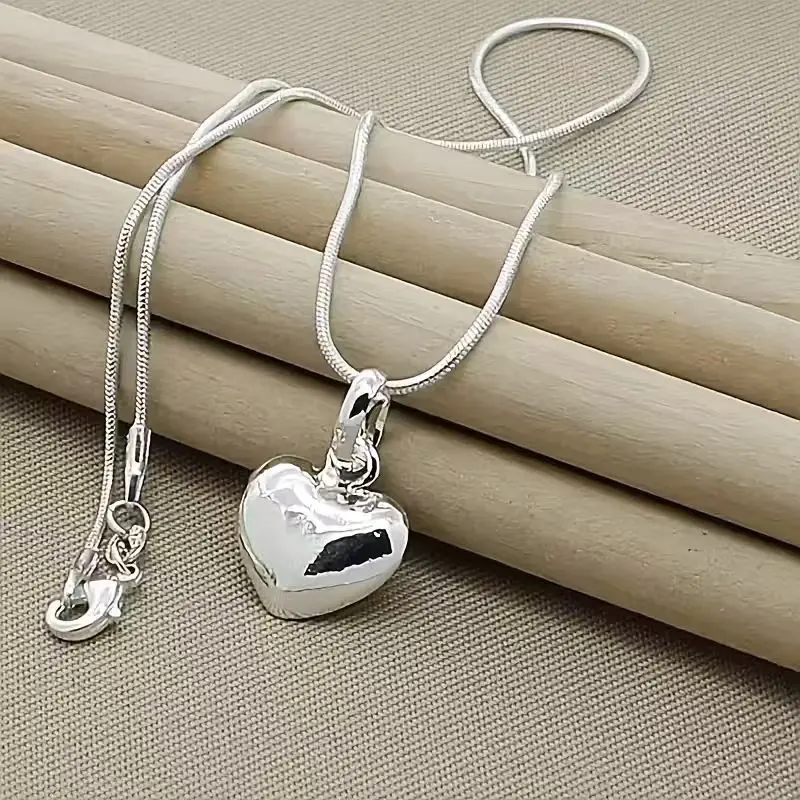 Elegant Silver Heart Necklace