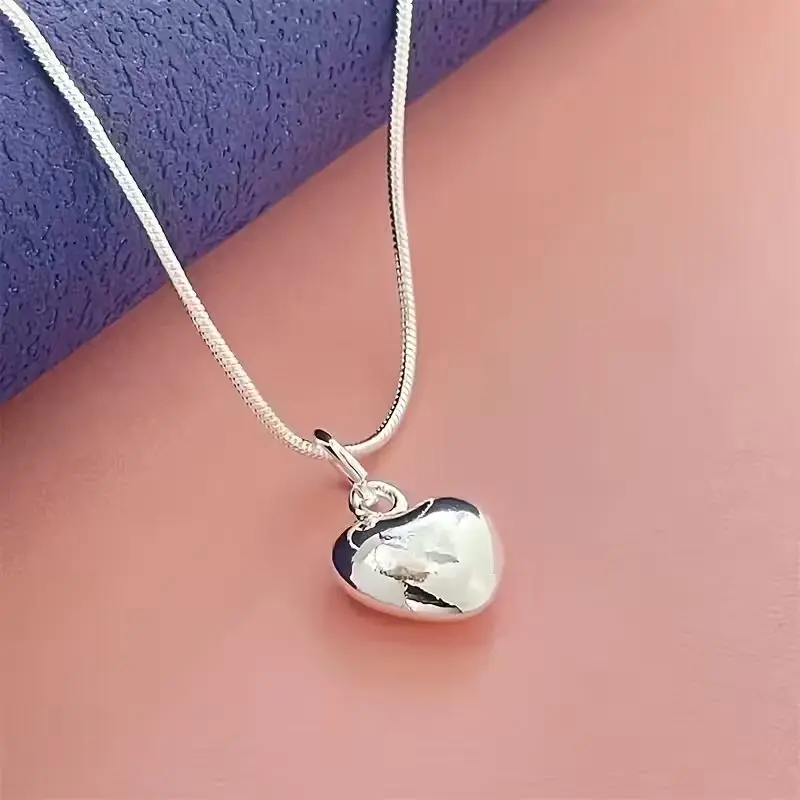 Elegant Silver Heart Necklace