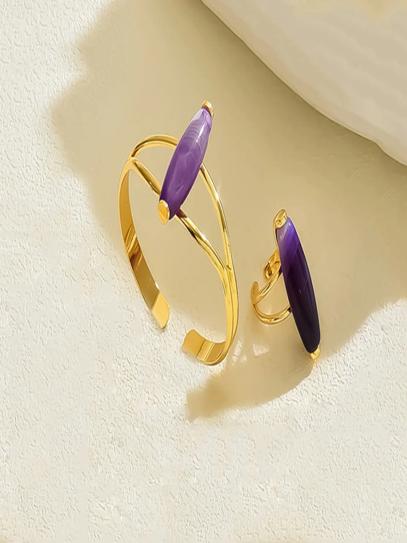 Vintage Boho Ring and Cuff Bangle Set