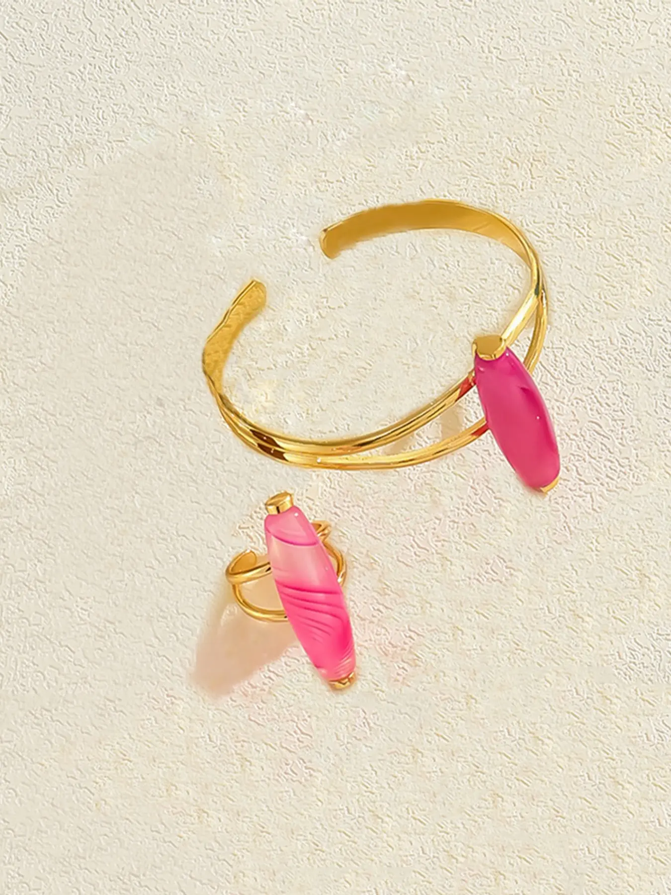 Vintage Boho Ring and Cuff Bangle Set