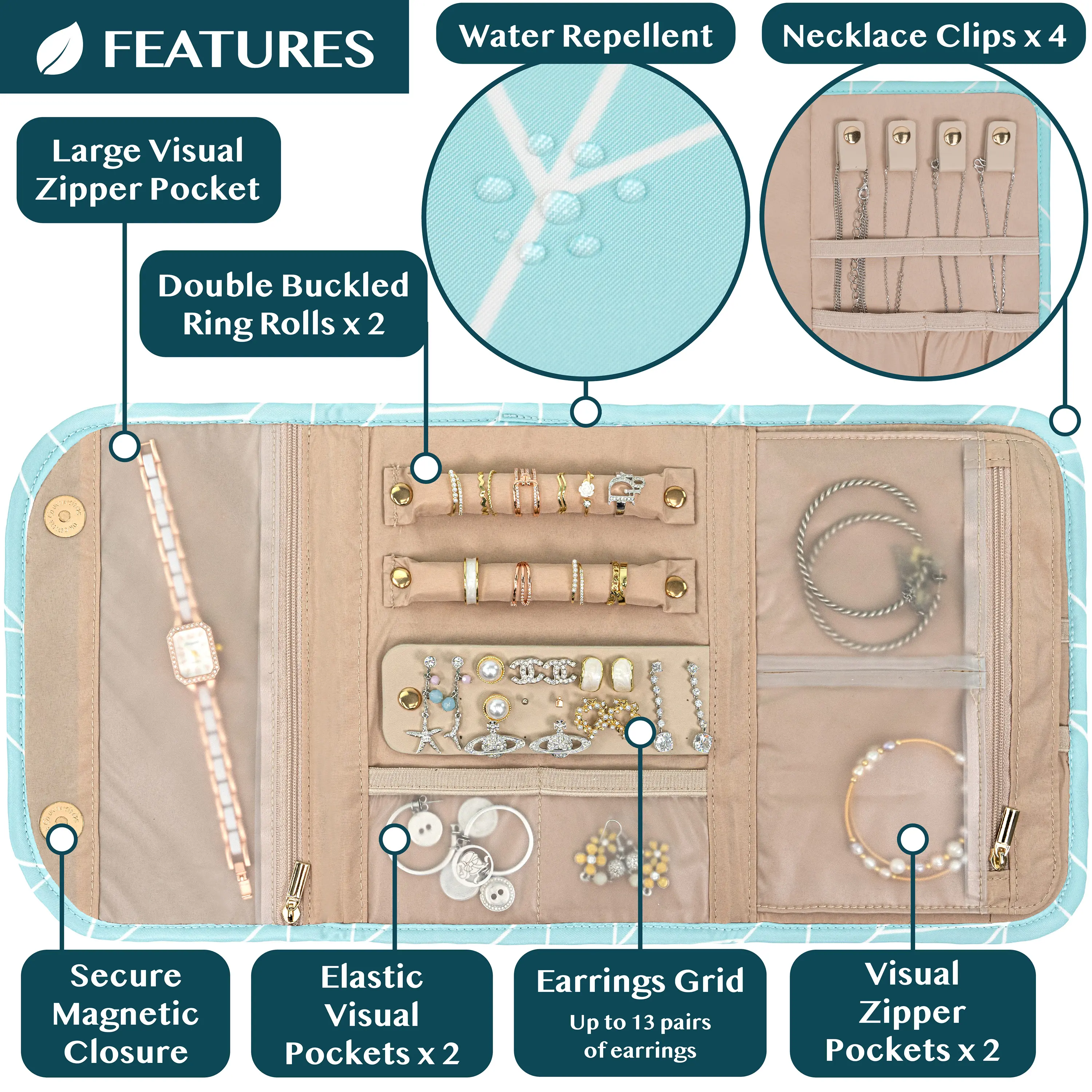 Travel Jewelry Case Organizer