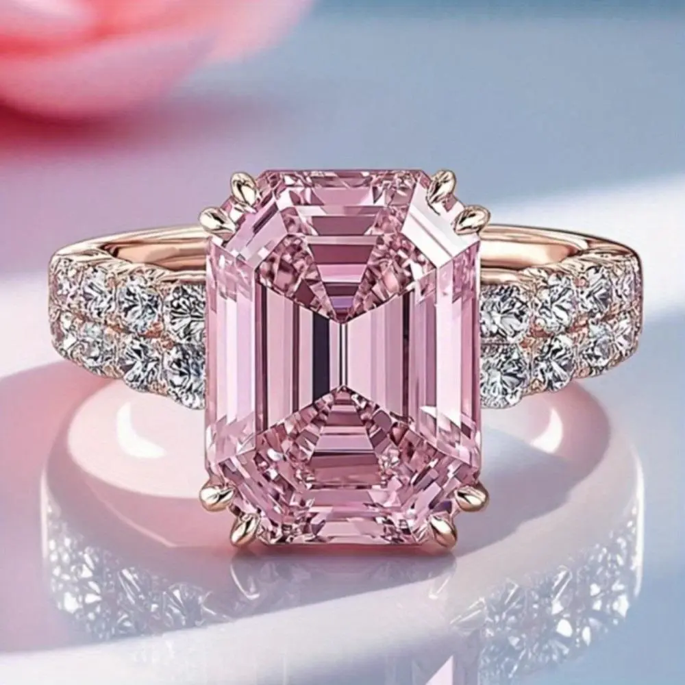 Emerald Pink Stone Ring