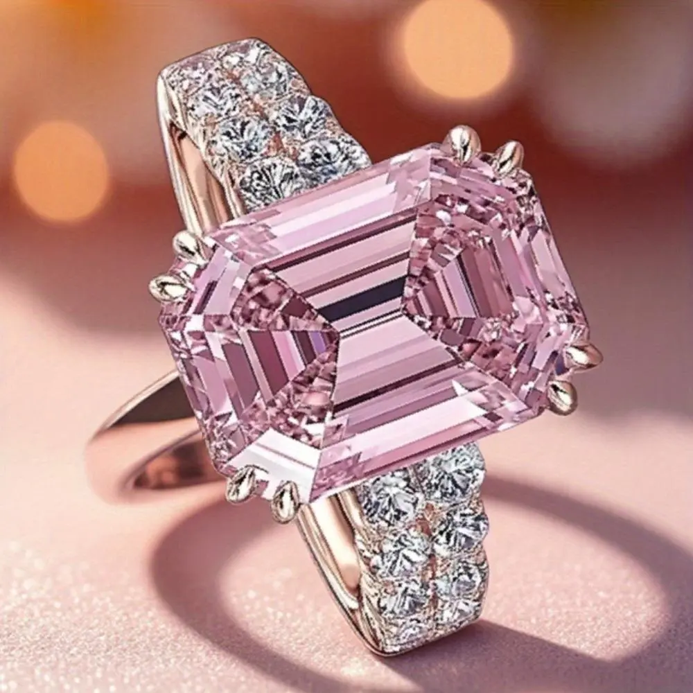 Emerald Pink Stone Ring