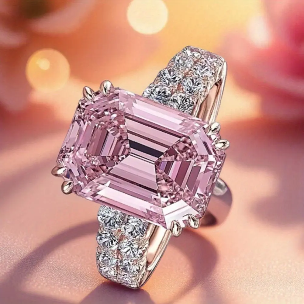 Emerald Pink Stone Ring