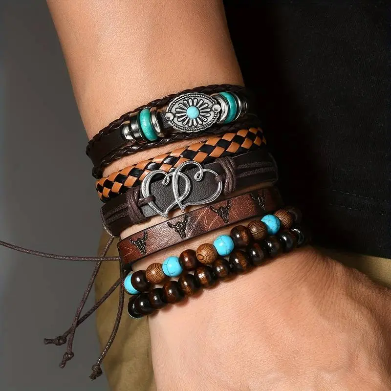 24pc Retro Turquoise Bracelet Set