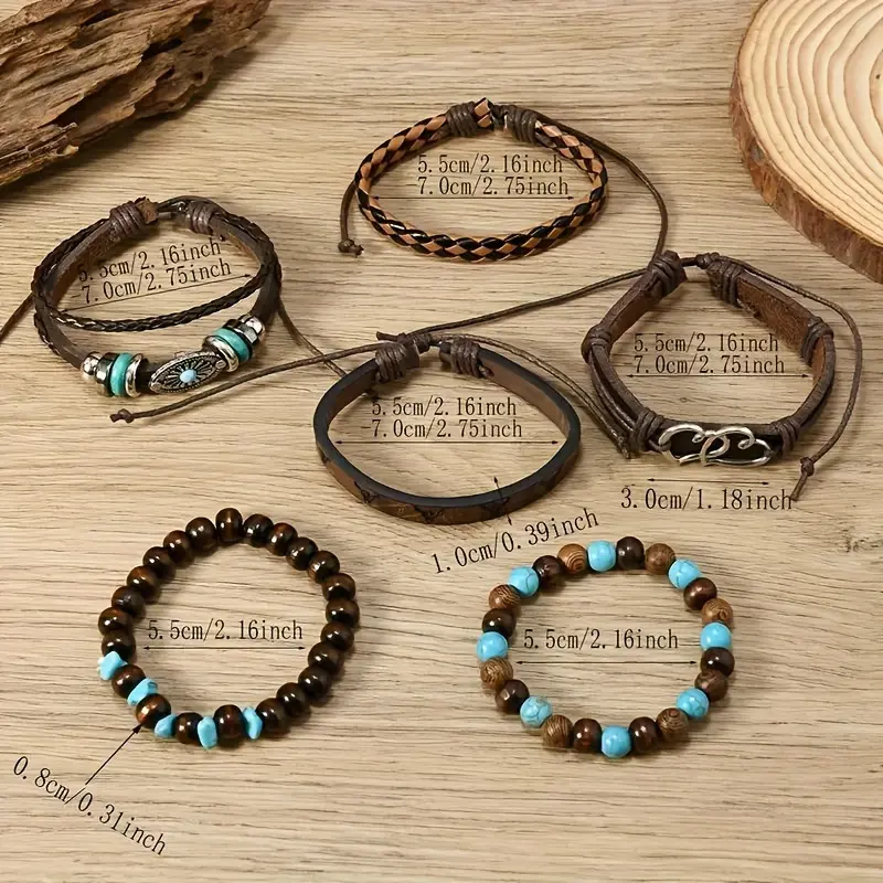 24pc Retro Turquoise Bracelet Set