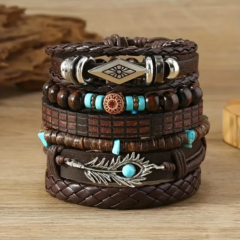 24pc Retro Turquoise Bracelet Set
