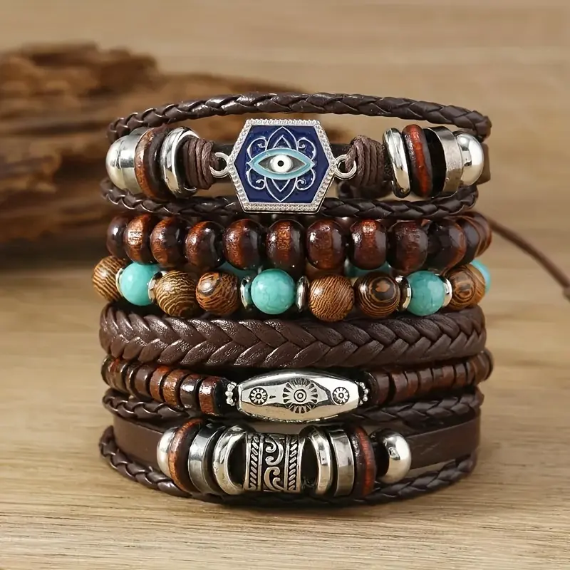 24pc Retro Turquoise Bracelet Set