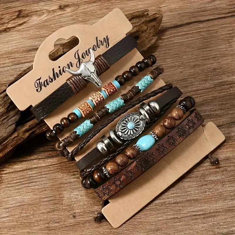 24pc Retro Turquoise Bracelet Set