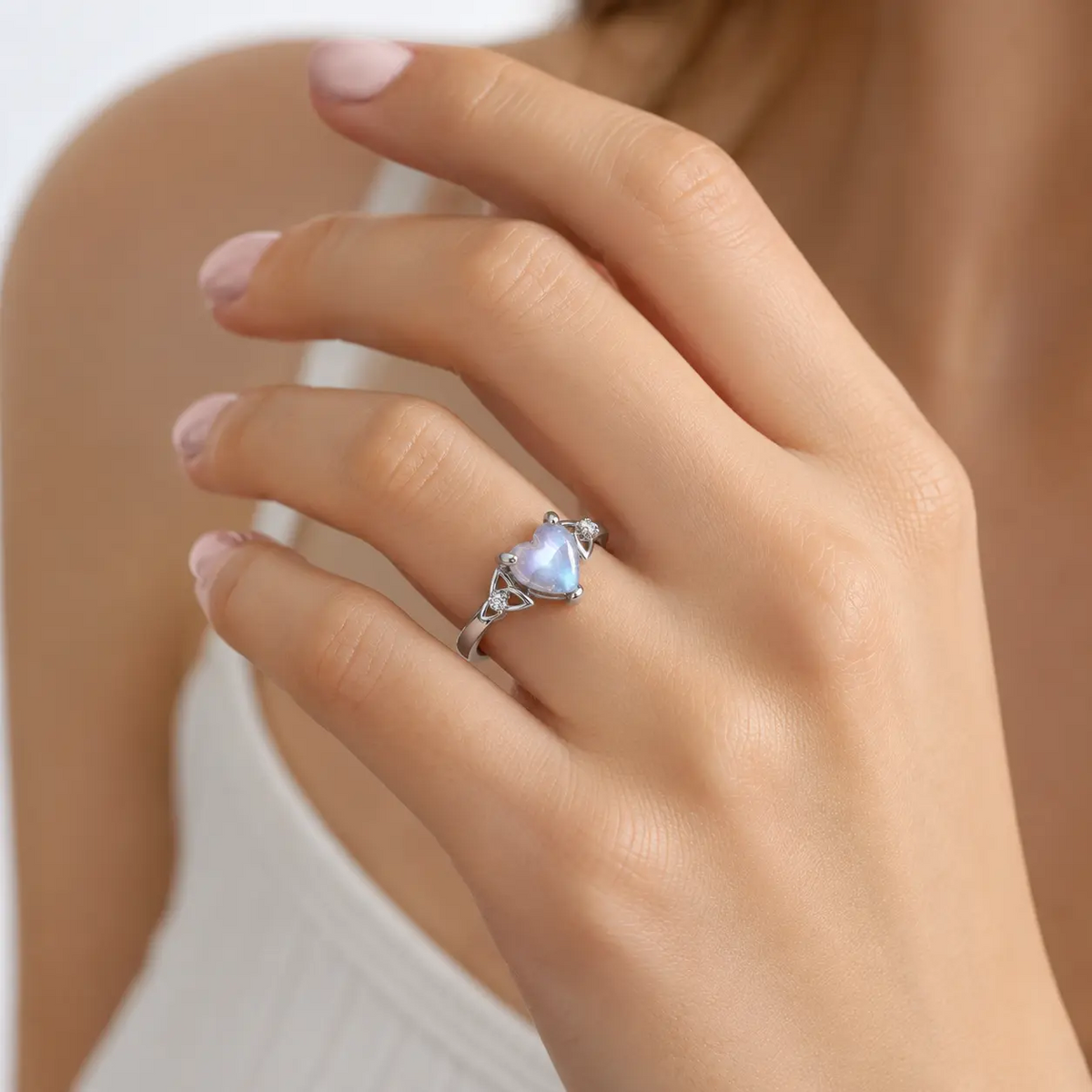 Heart Moonstone Ring