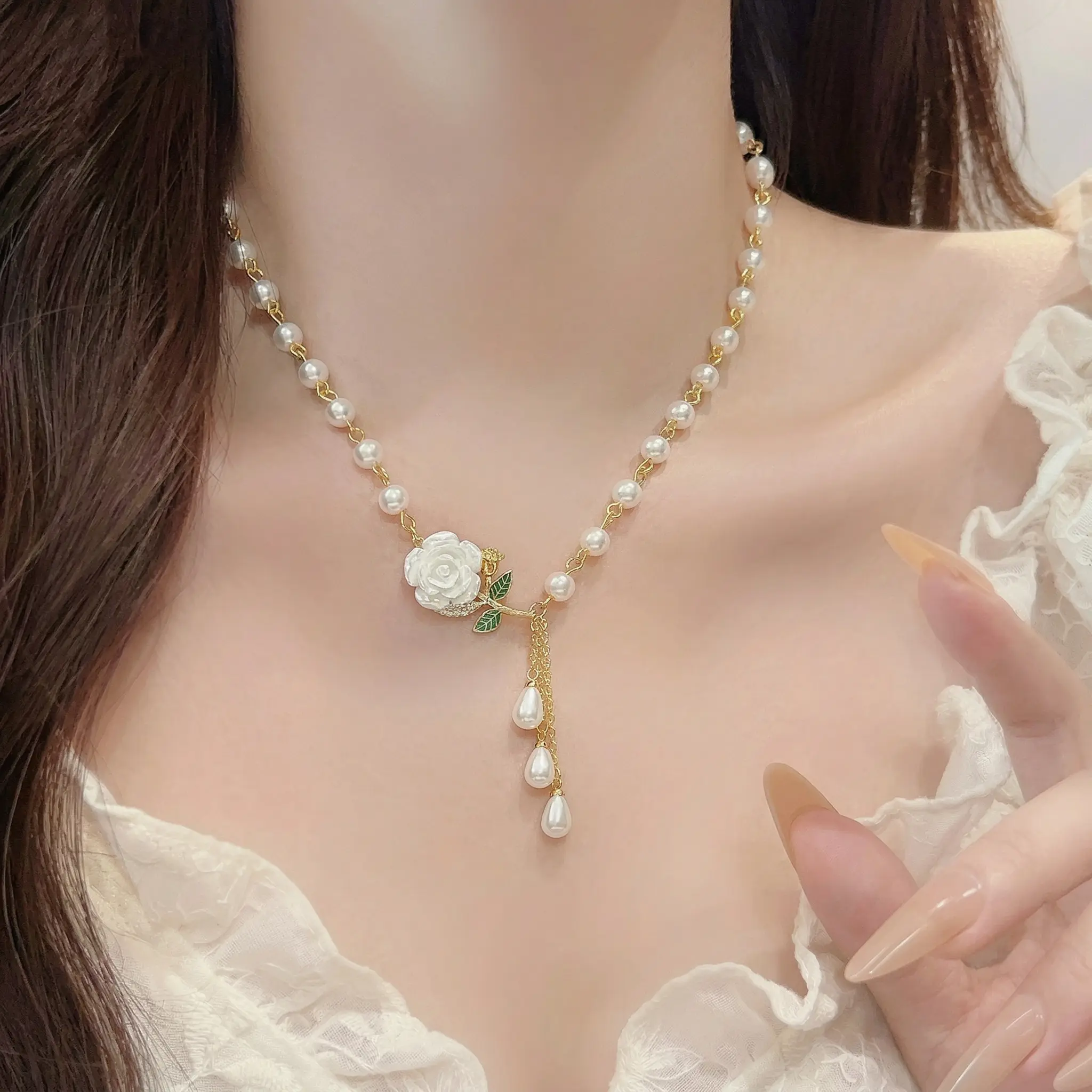 Camellia Tassel Necklace