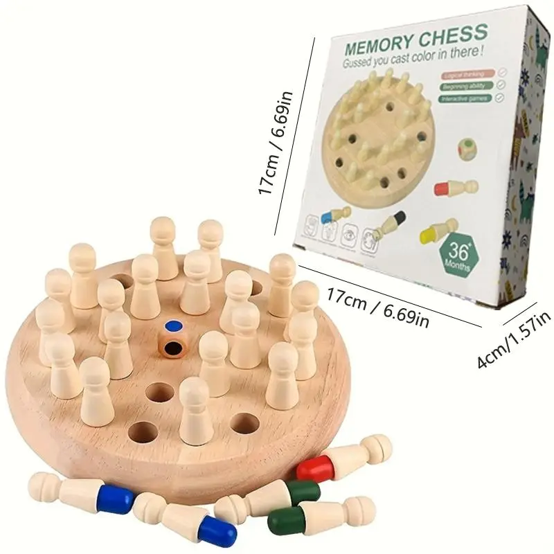 Wooden Memory Chess Puzzle