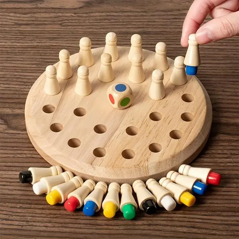 Wooden Memory Chess Puzzle