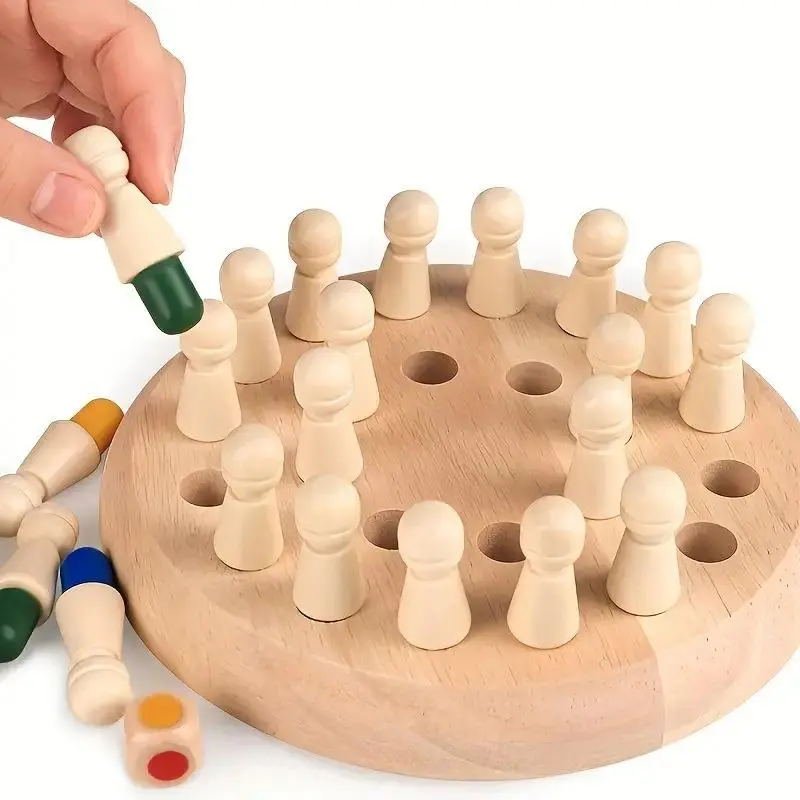 Wooden Memory Chess Puzzle
