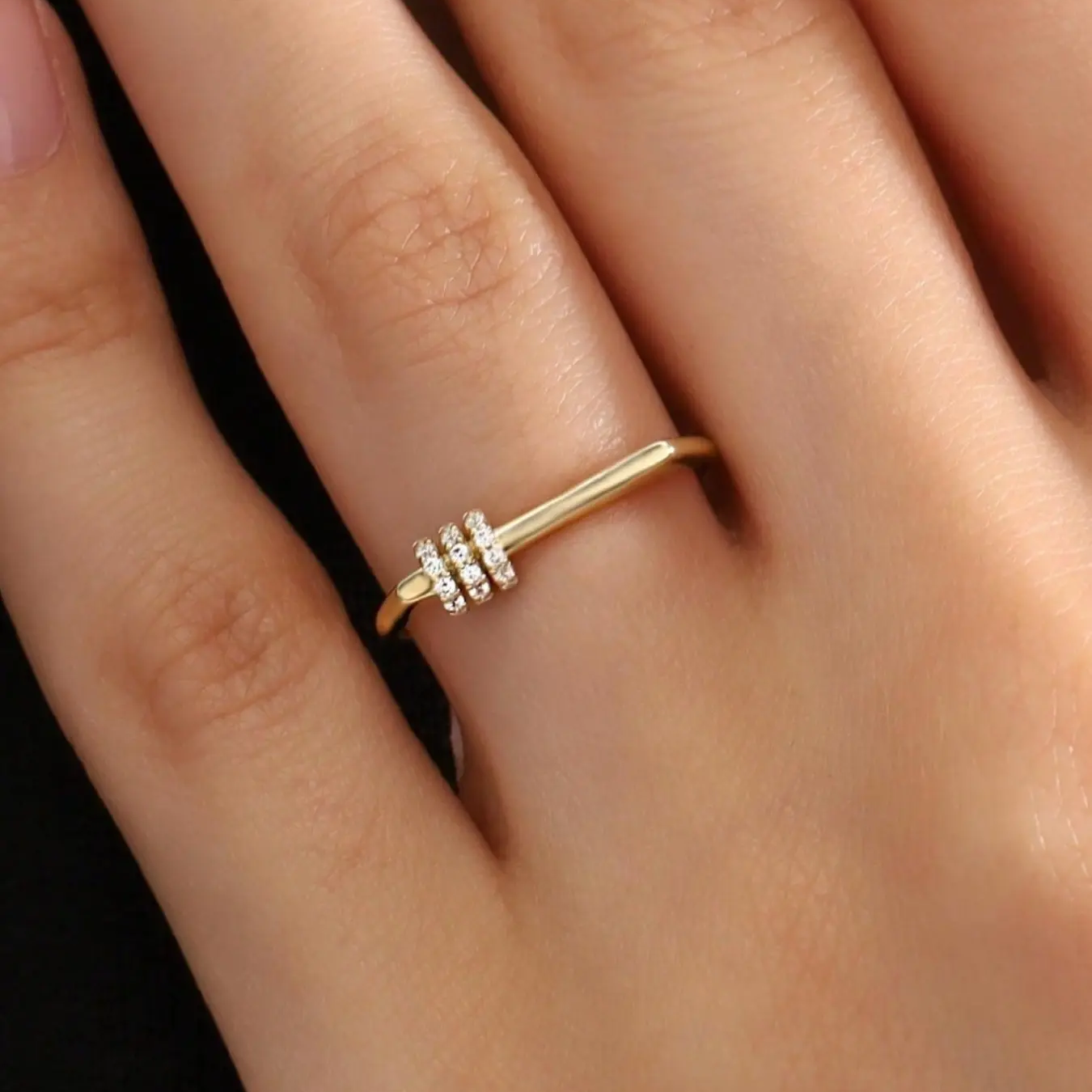 Three Ring Zirconia Ring