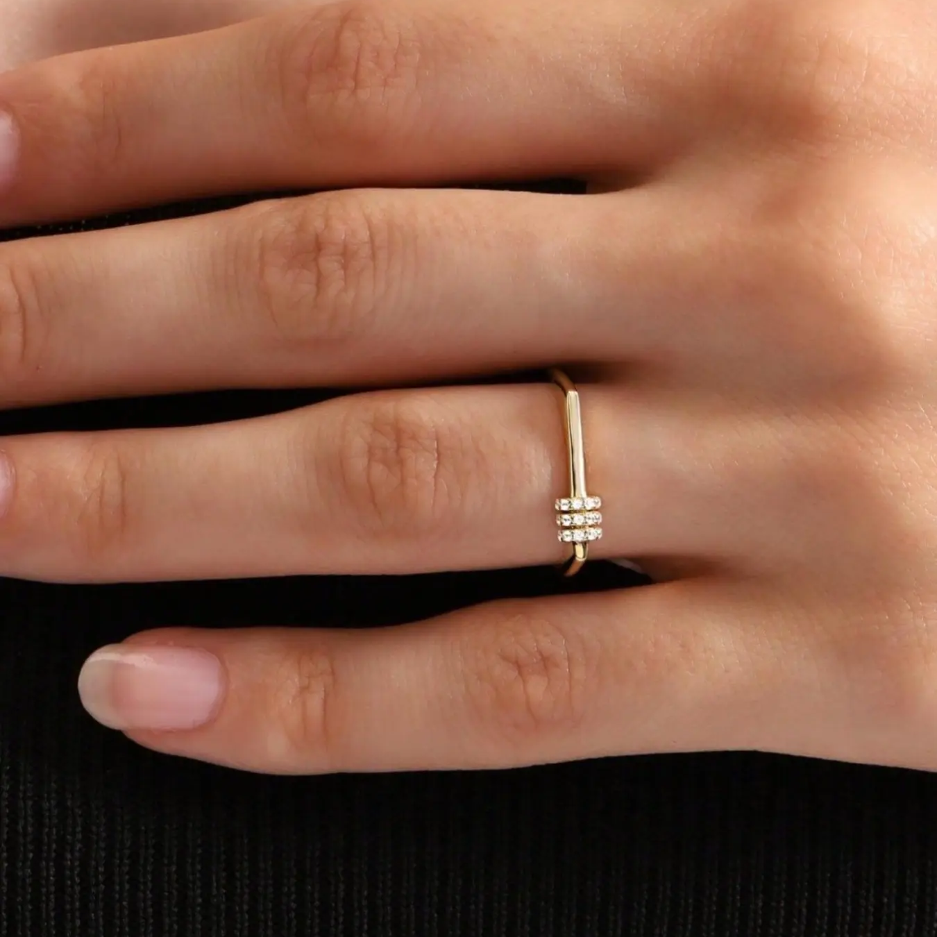 Three Ring Zirconia Ring