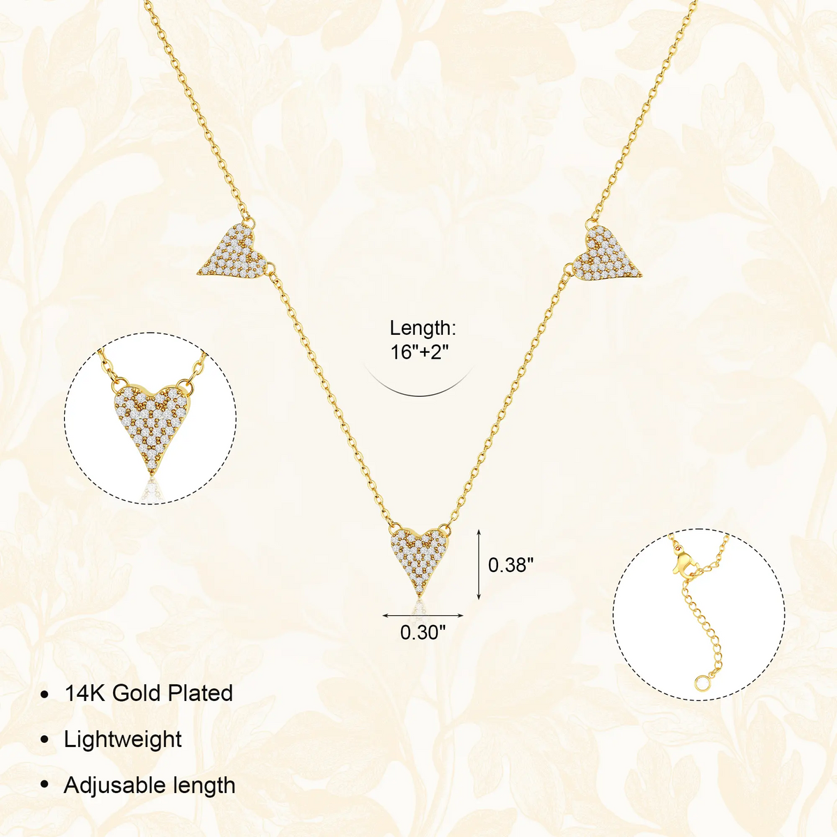 3 Heart Necklace