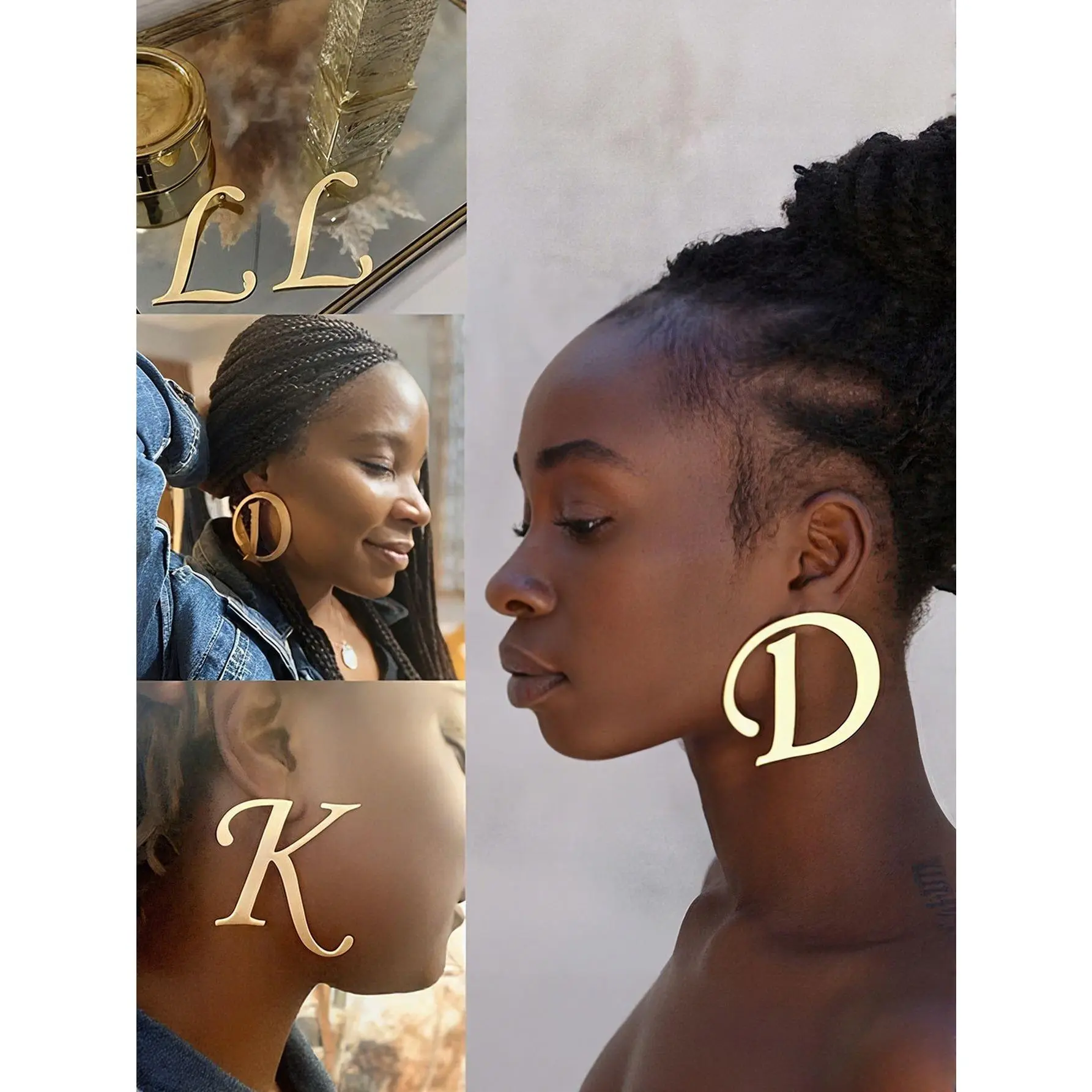Initial Stud Earrings