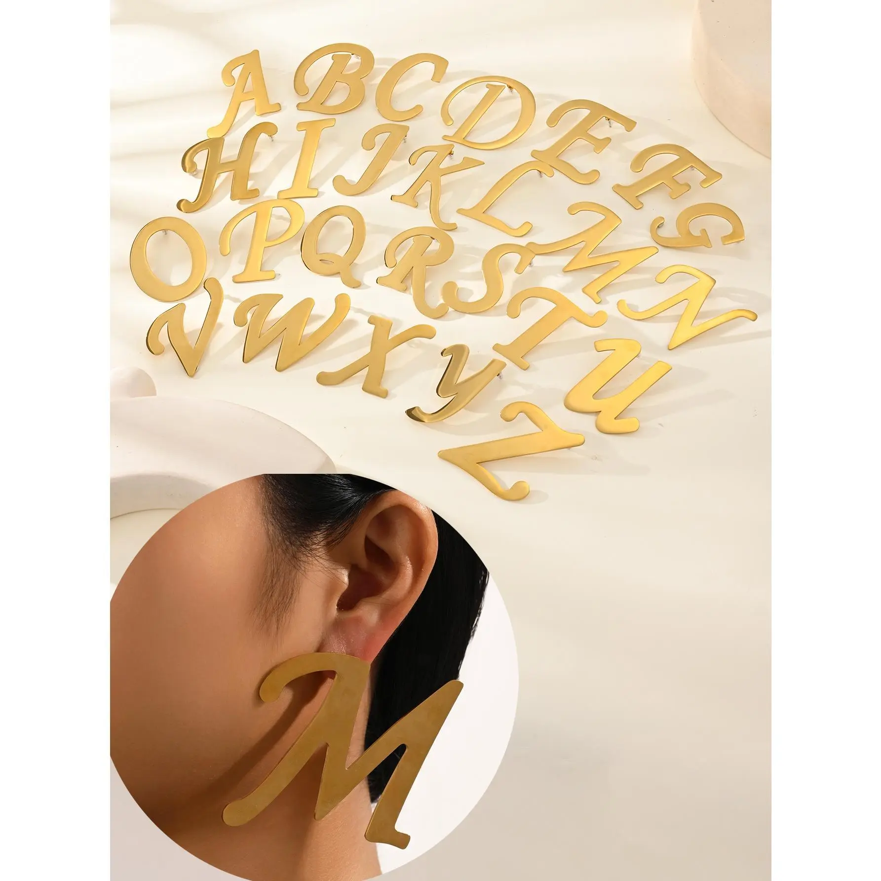 Initial Stud Earrings