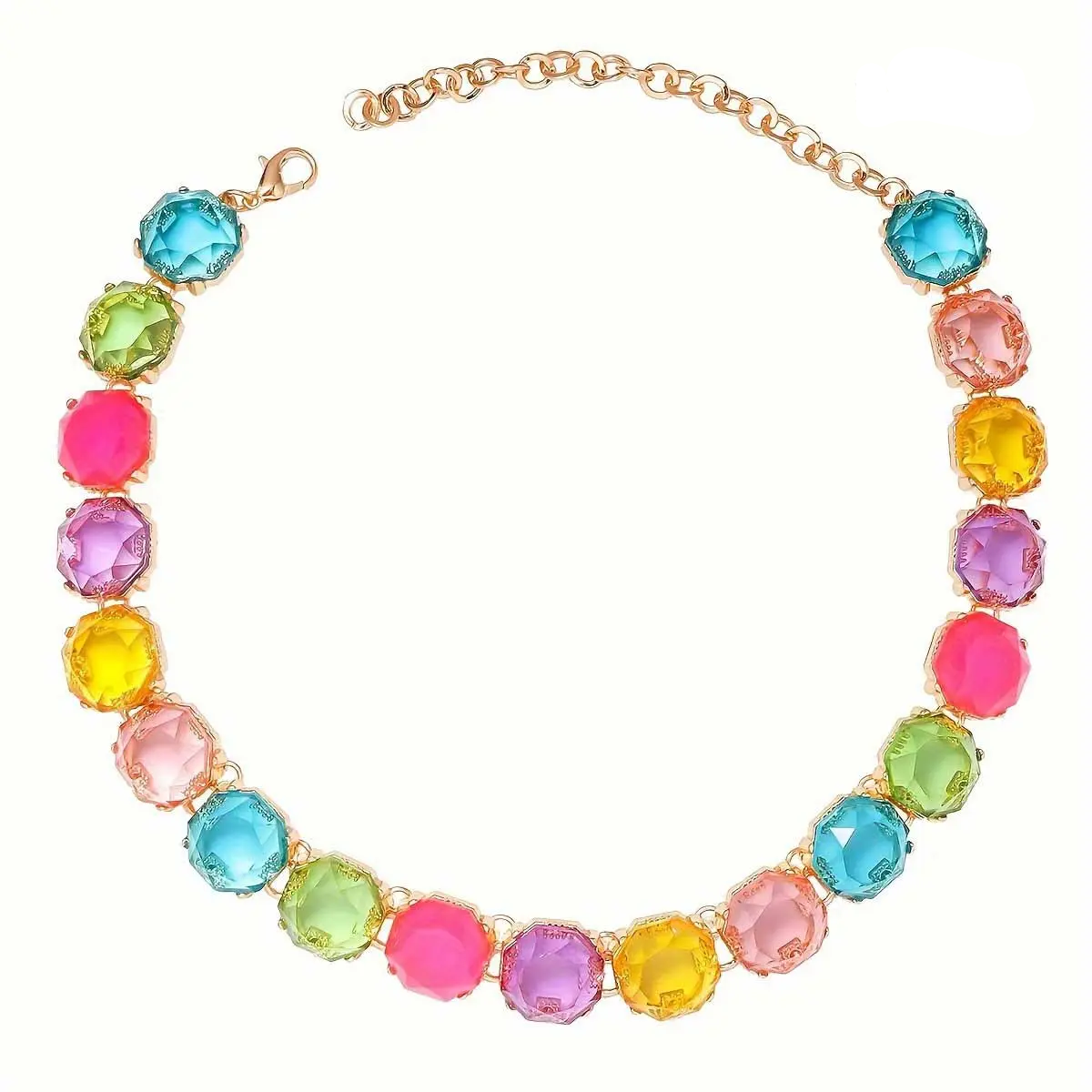 Multicolored Rainbow Crystal Necklace