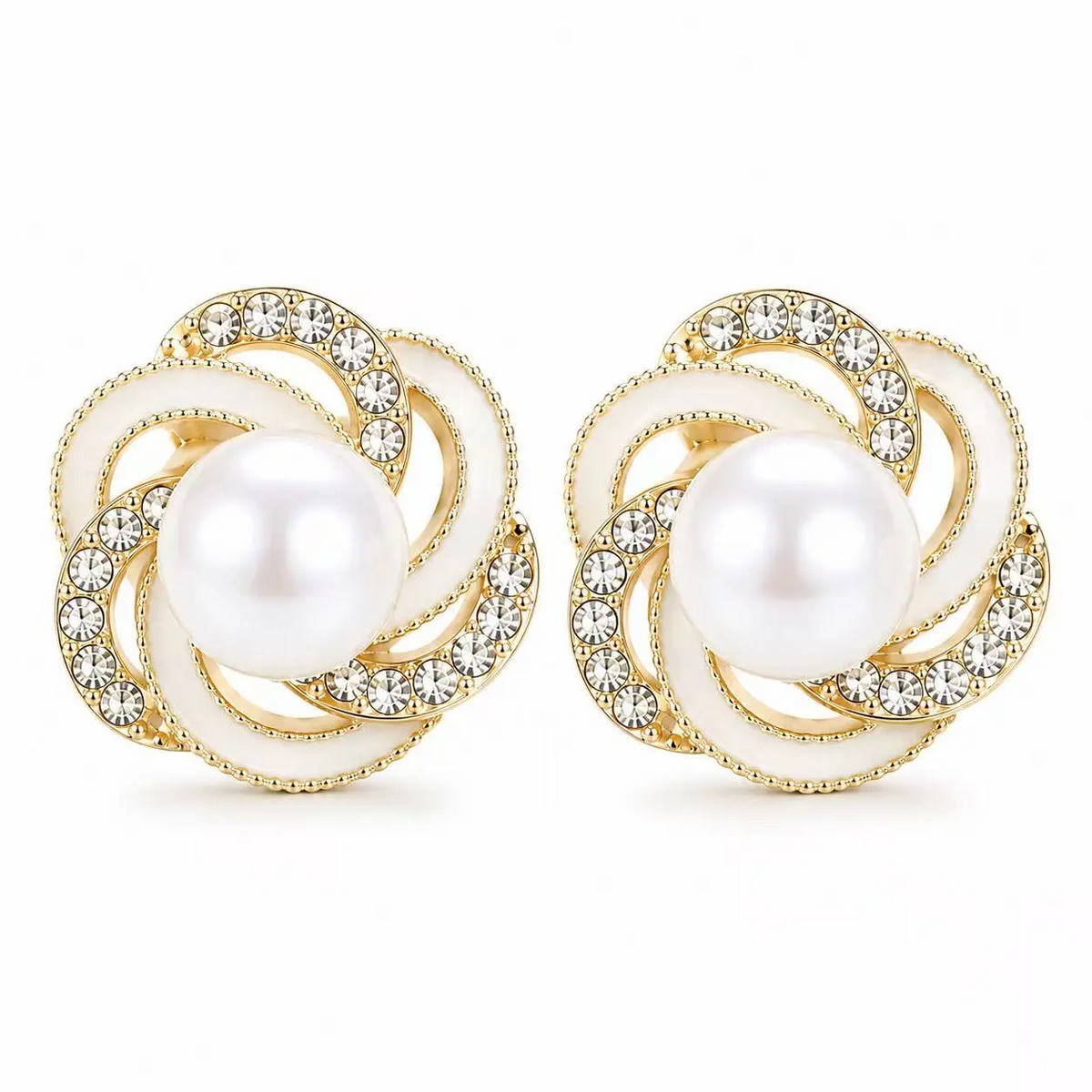 Pearl Flower Cluster Earrings