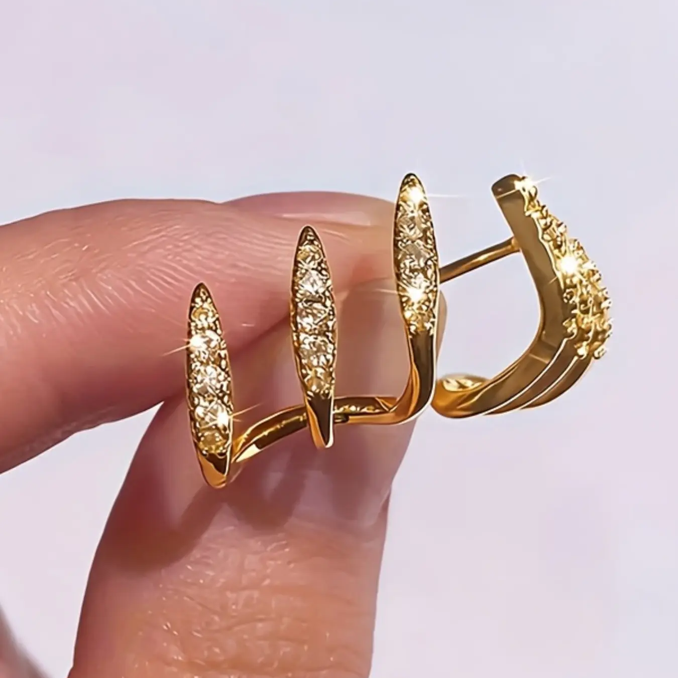 Three Pronged Arc Earrings