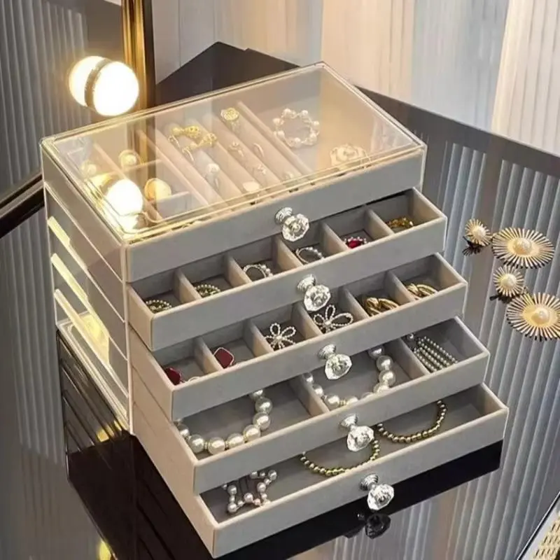 5 Layer Velvet Jewelry Box