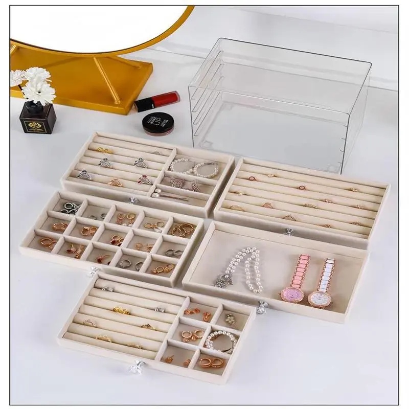 5 Layer Velvet Jewelry Box