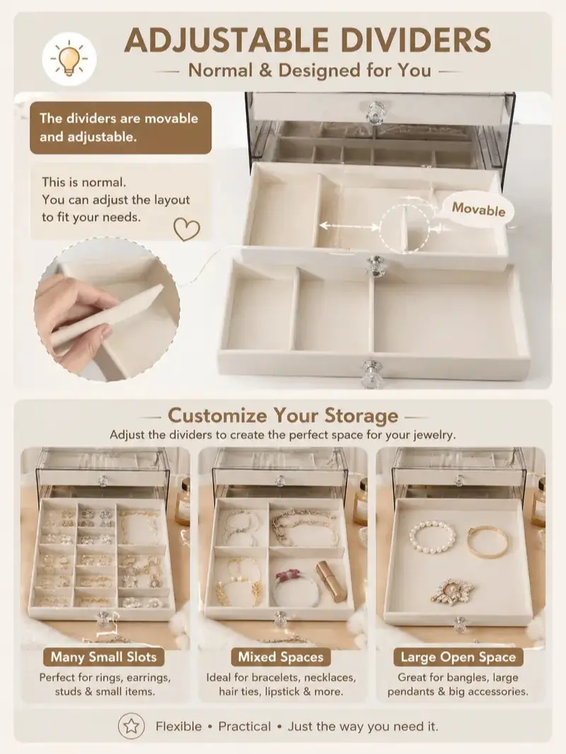 5 Layer Velvet Jewelry Box