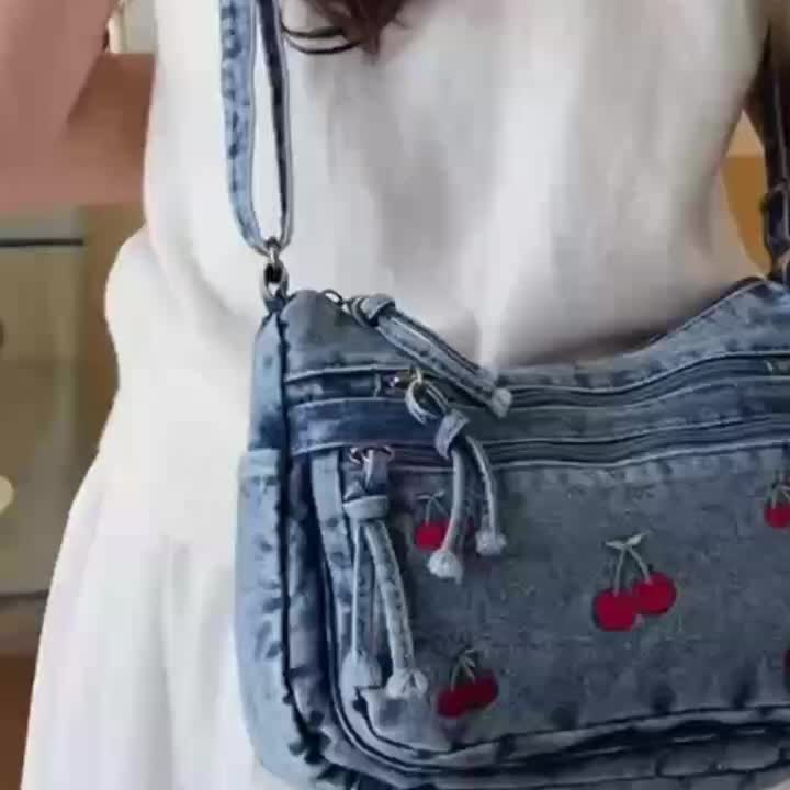 Cherry Denim Bag