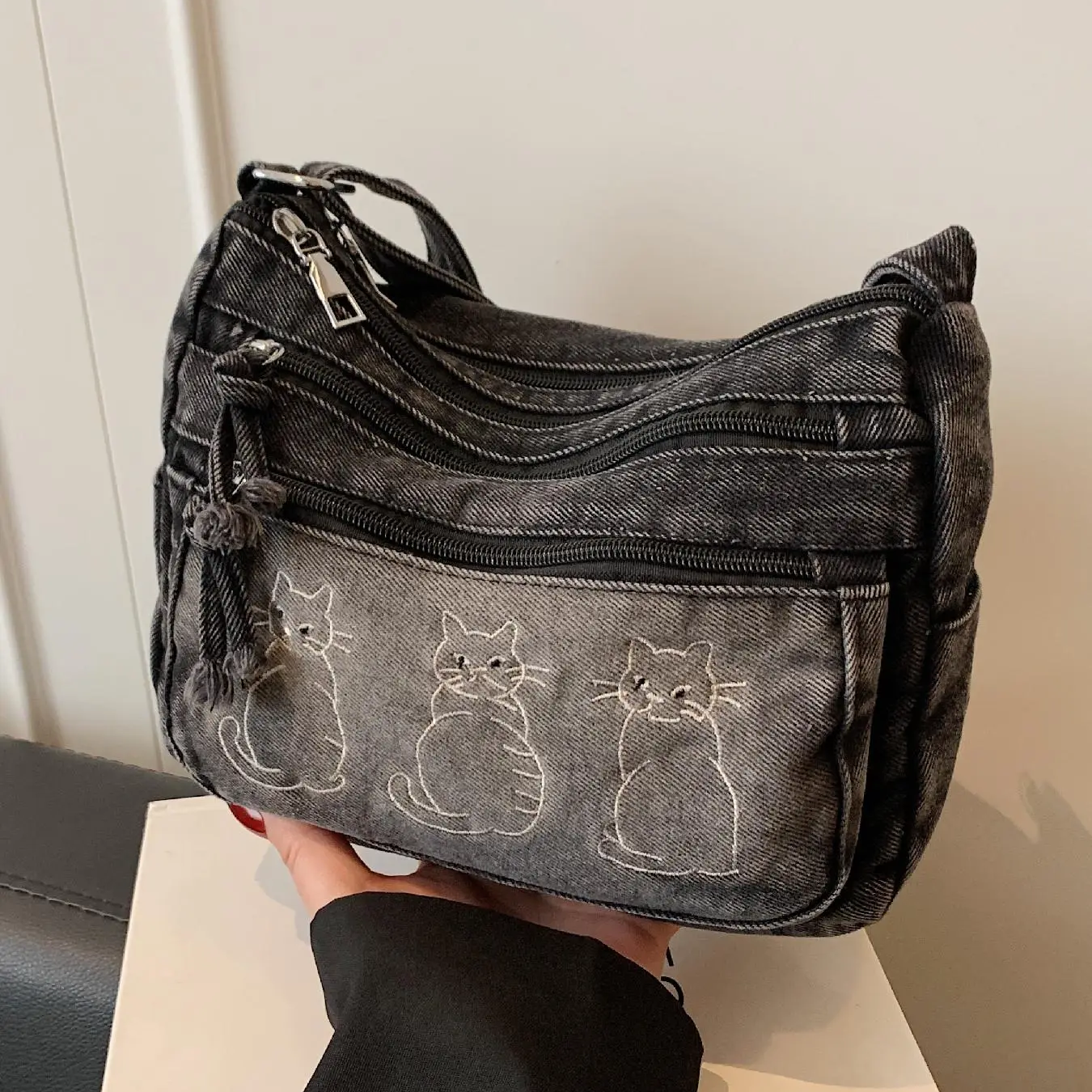 Cherry Denim Bag