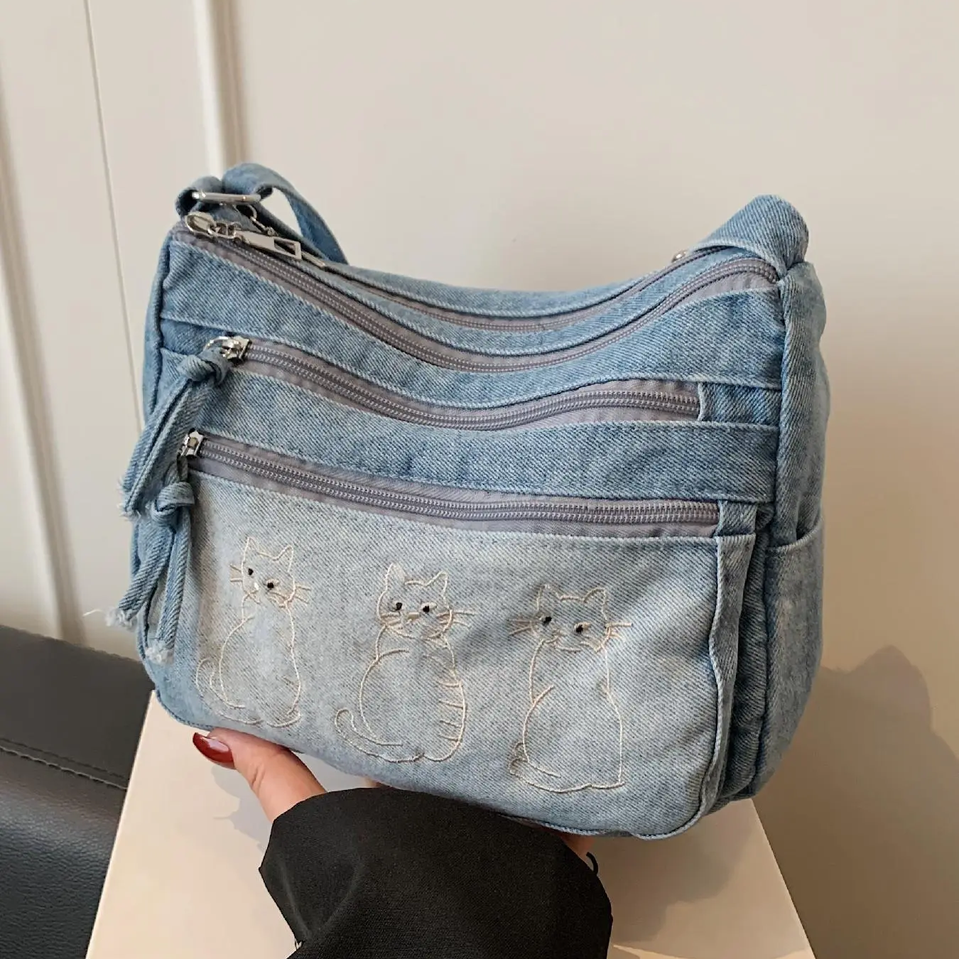 Cherry Denim Bag