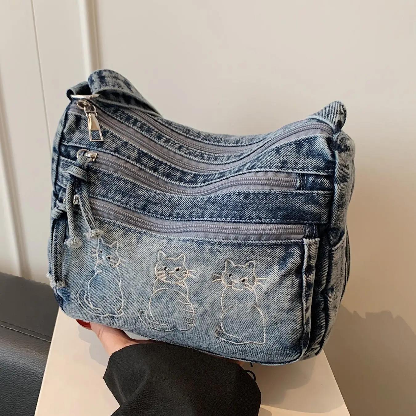 Cherry Denim Bag