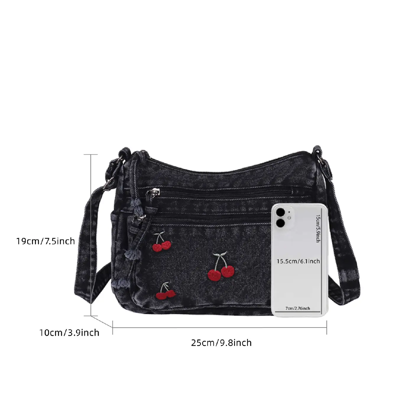 Cherry Denim Bag