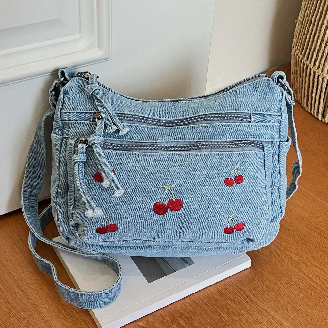 Cherry Denim Bag