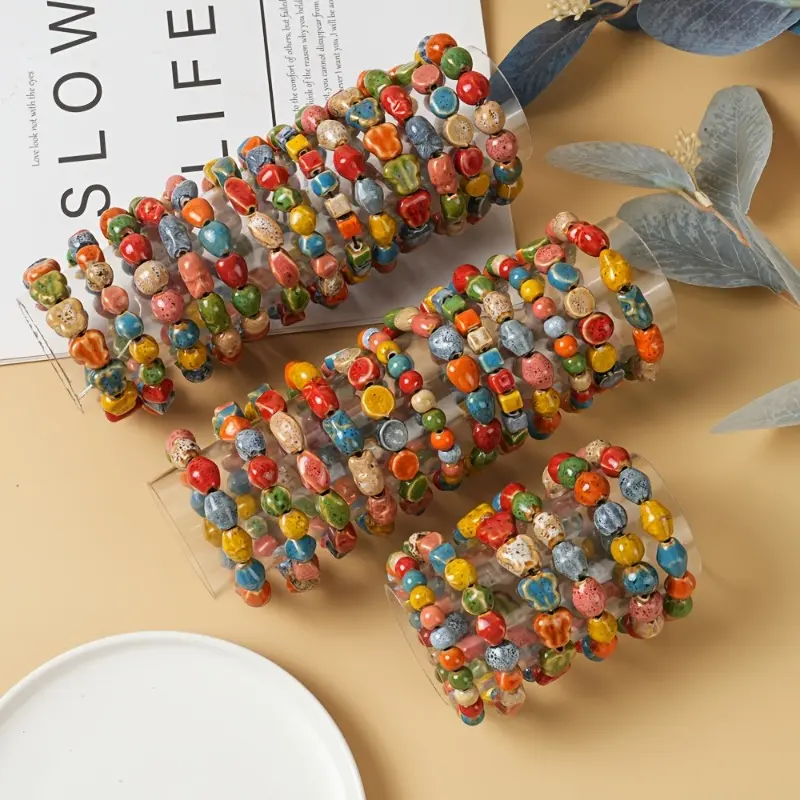 10pc Mix Handmade Ceramic Bangles