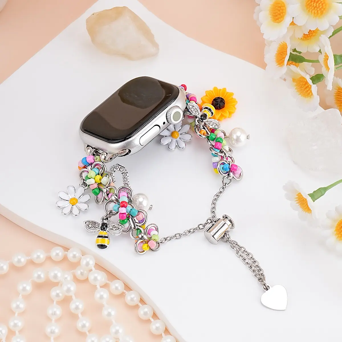 Summertime Beaded Watch Band