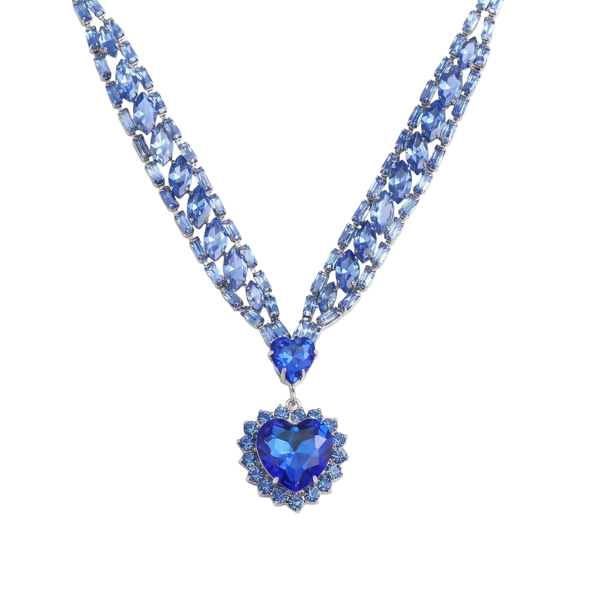 Dazzling Blue Heart Necklace